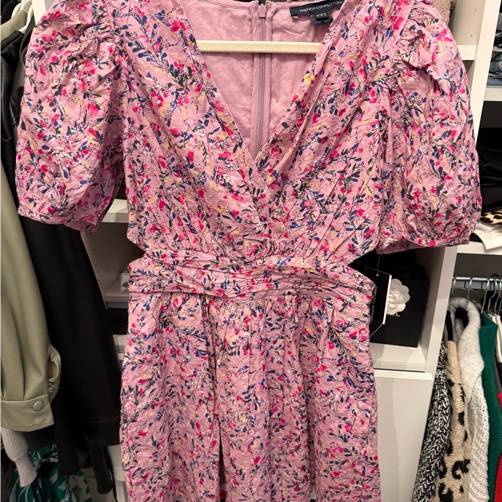 French Connection Pink Floral Mini Dress